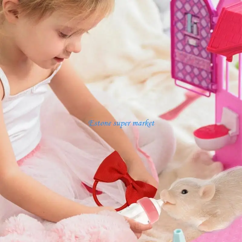 090B سيليكون الحيوانات الأليفة دمية خنزير تولد من جديد لعبة واقعية مثل الحيوان للعب الأدوار للأطفال