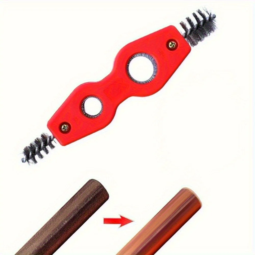 

Pipe Cleaning Wire Brush Deburring Rust Removal Dual Head Pipe Battery Brush Accessories Welding Plumbing Cleaning Tool