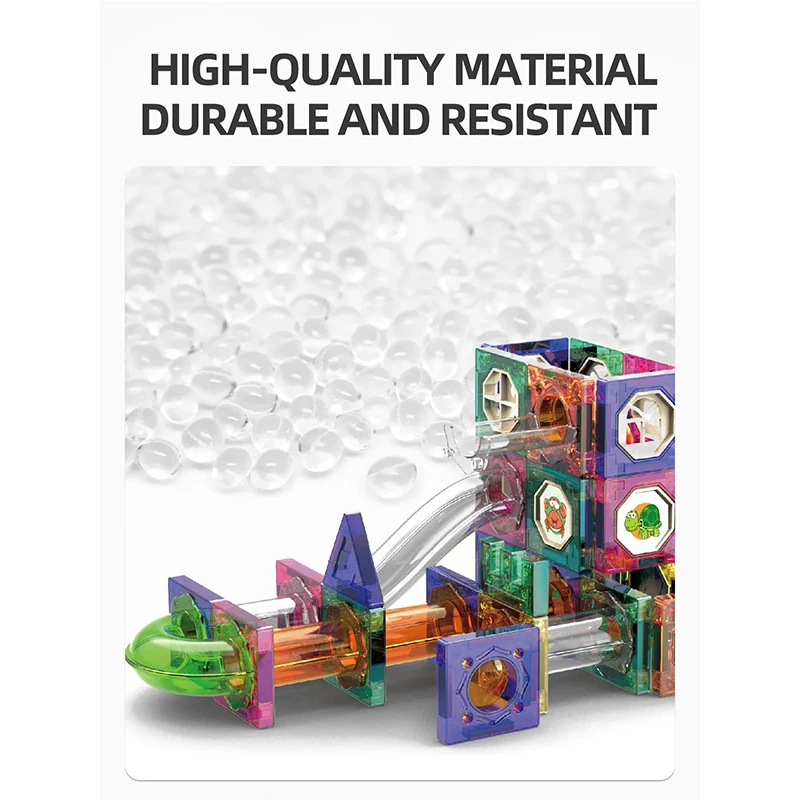 234 قطعة ورقة مغناطيسية ملونة تعليمية للأطفال مع كرة منزلق لبنات بناء الأنابيب المغناطيسية الربط لعبة ألغاز المسار نافذة