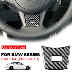 For BMW E63 E64 2003-2010 Car Steering Wheel Trim Cover Carbon Sticker Decal Compatible Car Interior Accessories