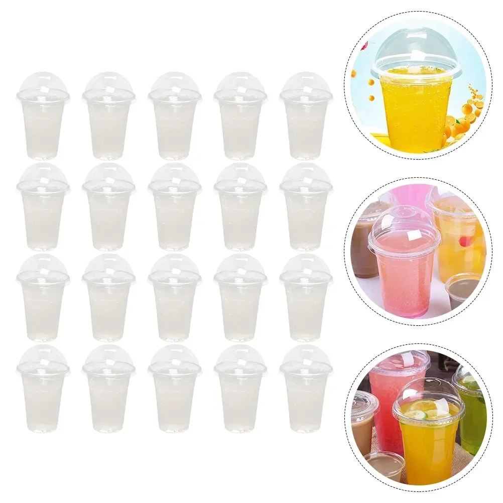 

Cups Plastic Dessert Disposable Fruit Coffee Cold Lids Dome Drink Cup Party Ice Tea Bubble Juice Cream Beverage Milk Lid Parfait