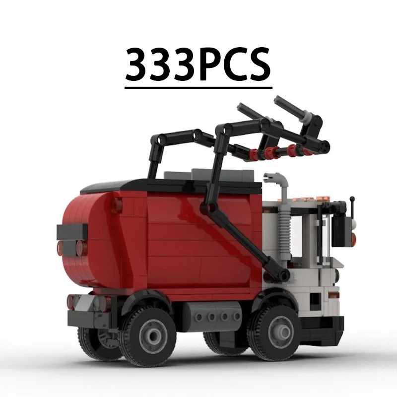 Building Block Recycling Garbage Truck Cleanup Vehicle 333PCS Model Birthday Fun Toy Holiday Christmas New Year Gift Decoration