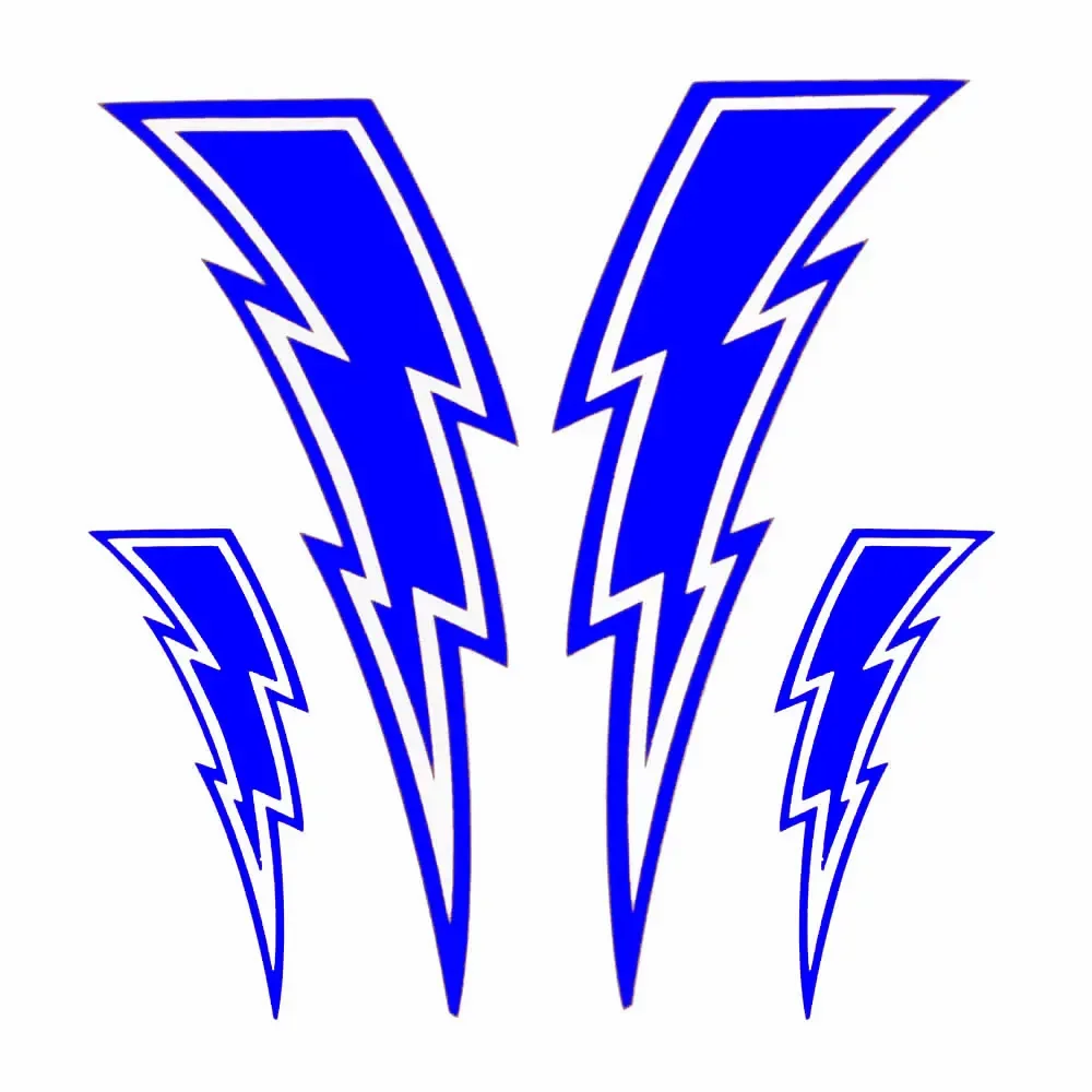 BMX 라이트닝 볼트 데칼 스티커 4개 세트 – 자전거 프레임용 방수 비닐 그래픽 – 색상 및 크기 선택