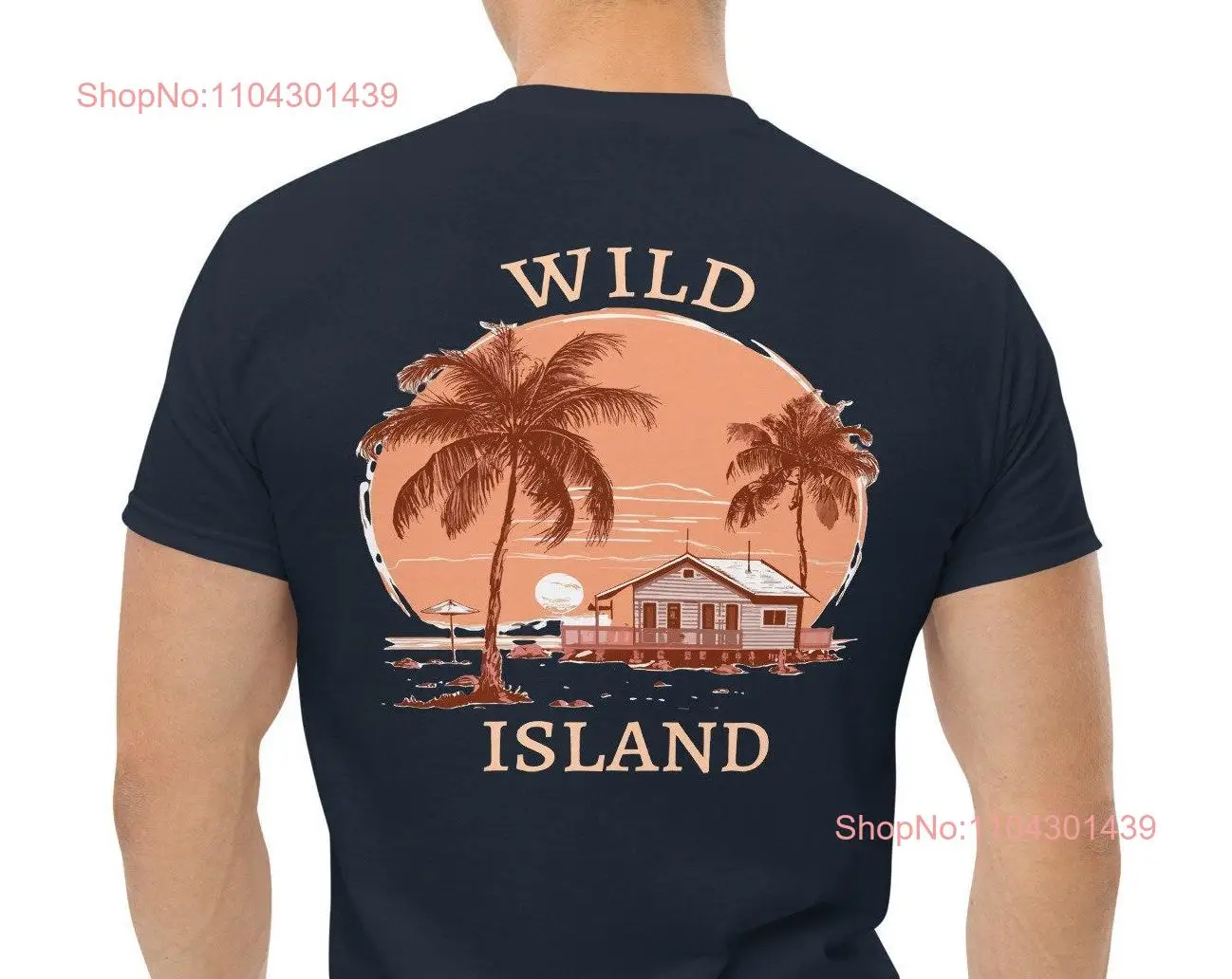 Beach Island T Shirt Men's Print by DAZZLE long or short sleeves