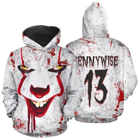 Men's Pullover Horror Movie Hoodie Blood Splash 3d Printed Women's Sweatshirt Halloween Pullover Hoodie Christmas Harajuku SK2