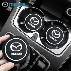 1/2pcs Car Coaster Pads PVC Water Cup Anti-slip Mat For Mazda 3 6 BL BM GJ CX3 CX-5 CX5 KE KF CX7 CX9 MX5 Car Goods Accessories