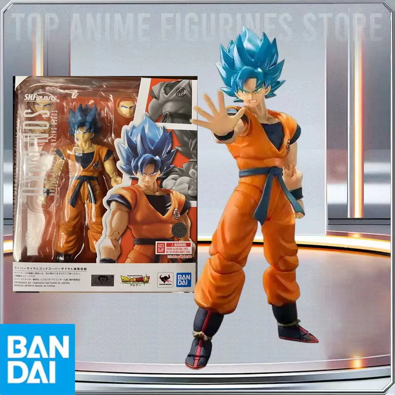 

BANDAI Genuine Dragon Ball Z S.H.Figuarts Super Saiyan God with Super Blue Hair - Son Gokou Action Anime Figure Model Toy Gift