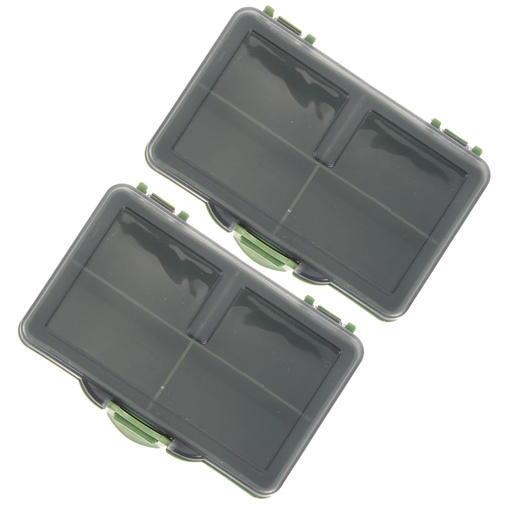 

2Pcs Tackle Organizer Compact Fishing Gear Container Impact Resistant Non-Deformable Box for Lures Baits Accessories Portable