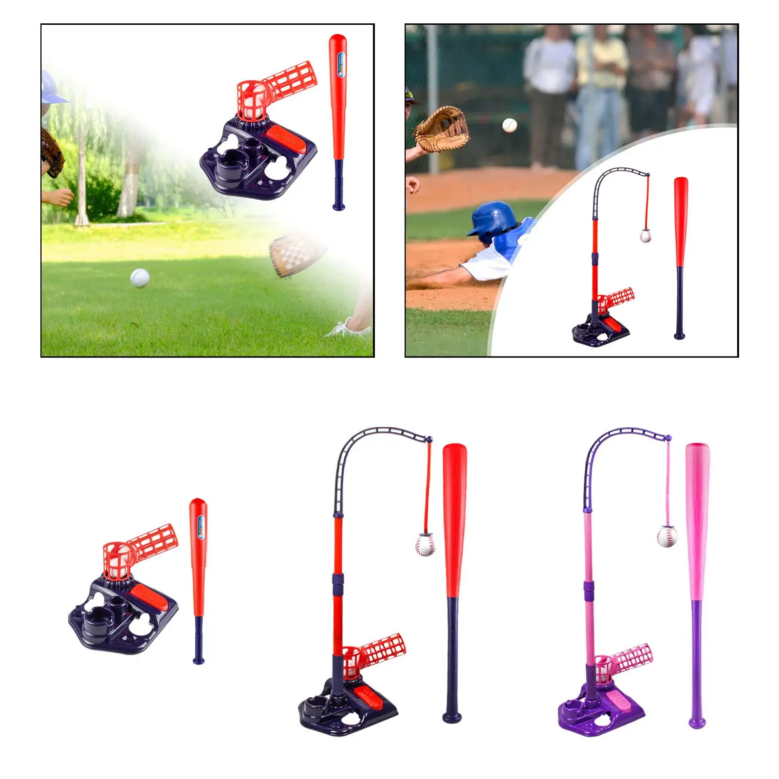 Máquina lanzadora de béisbol para niños, práctica de entretenimiento, lanzador de béisbol de bate retráctil para niños, niñas, niños de 8 a 12 años