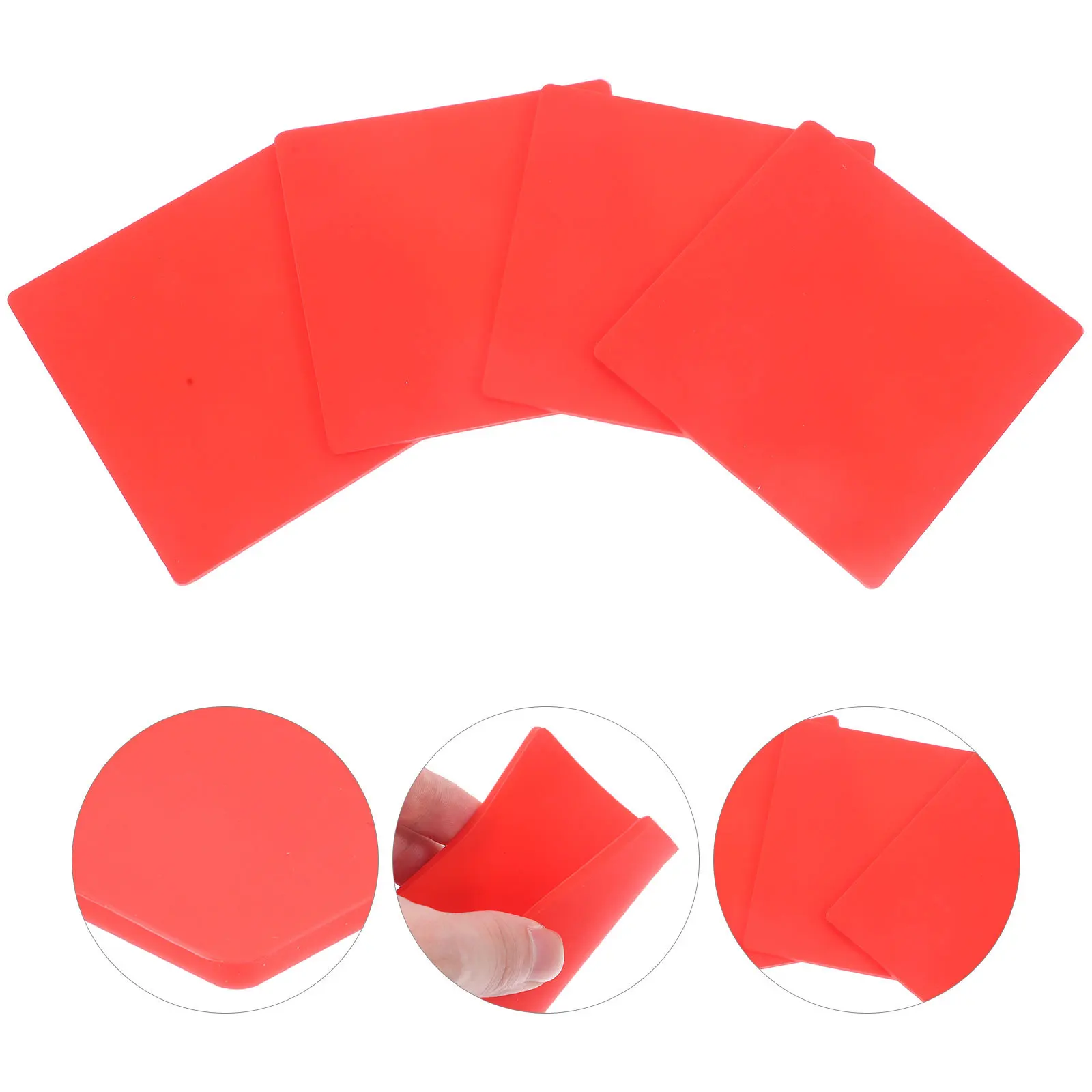 

4pcs Thickened Heat-Resistant Silicone Coasters Non-Slip Square Cup Mats For Home Mug Accessories Wear-Resistant Insulated Drink