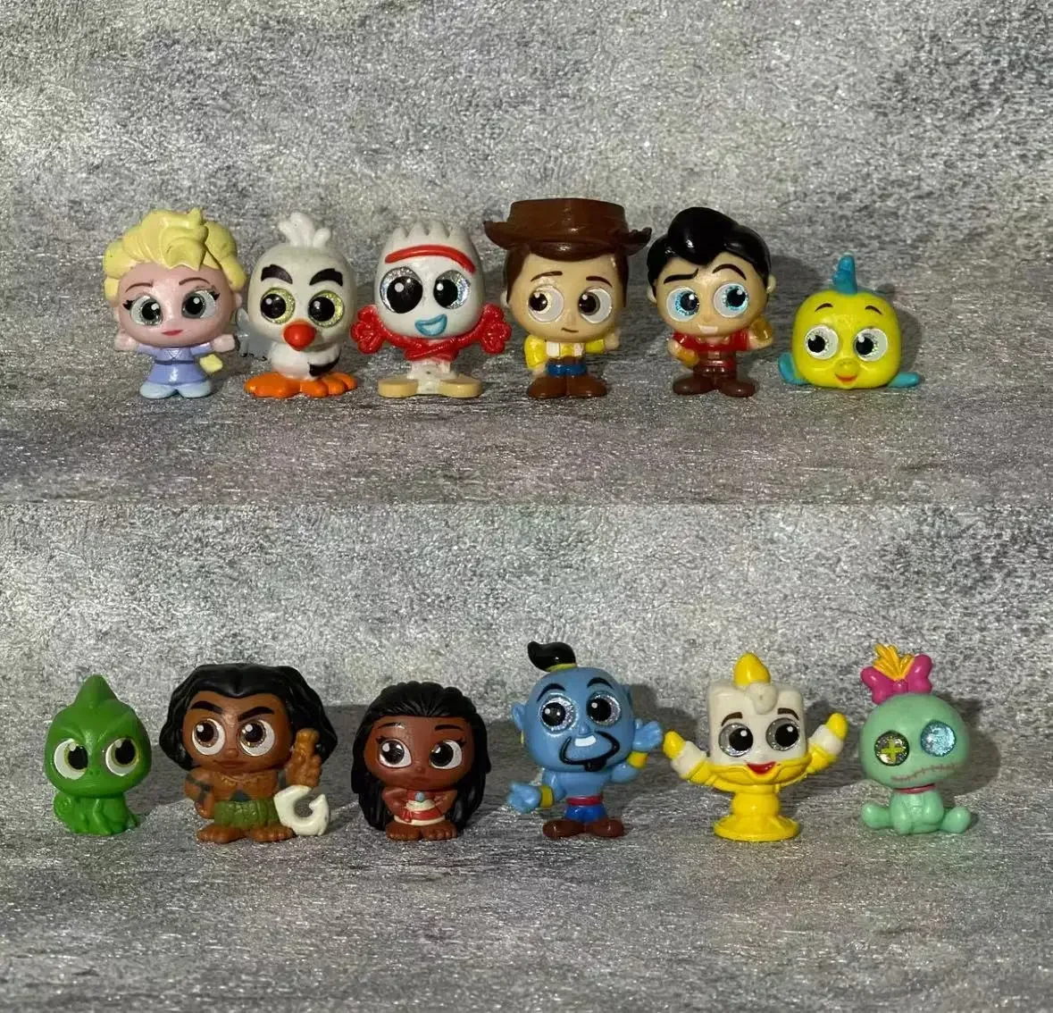 Disney doorables figuras dos desenhos animados 10/20/50 pçs kawaii mickey mouse princesa anna elsa vidro grande olhos boneca série coletar presente do miúdo