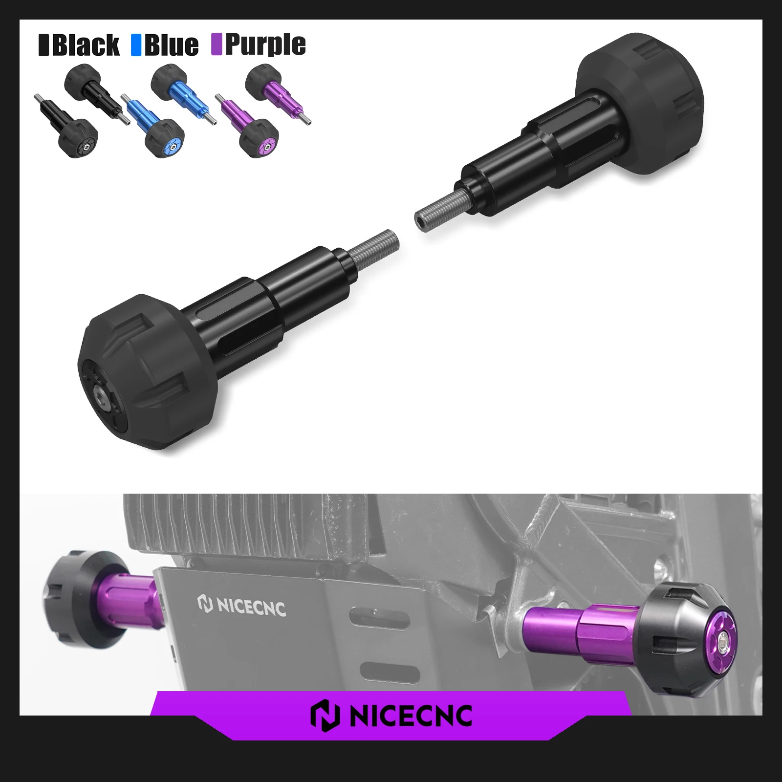 NICECNC For 2026 2025 2024 Surron Light Bee X S L1E Ebike Frame Sliders Falling Protection Pad Crash Protector Anti Fall Kit