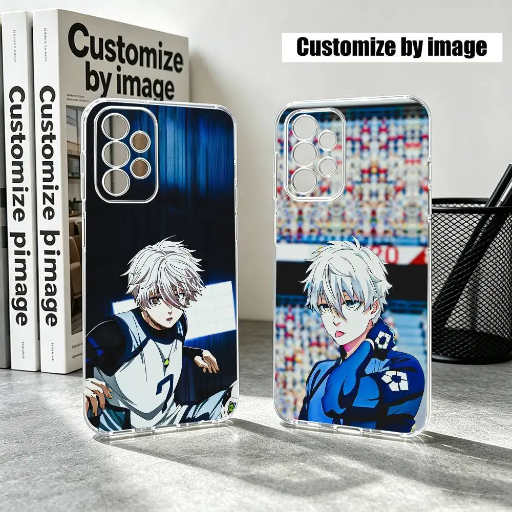 Anime Nagi Seishiro Blue L-Lock  Phone Case For Samsung S25,S24,S21,S22,S23,S30,Ultra,S20,Plus,Fe Transparent Cover