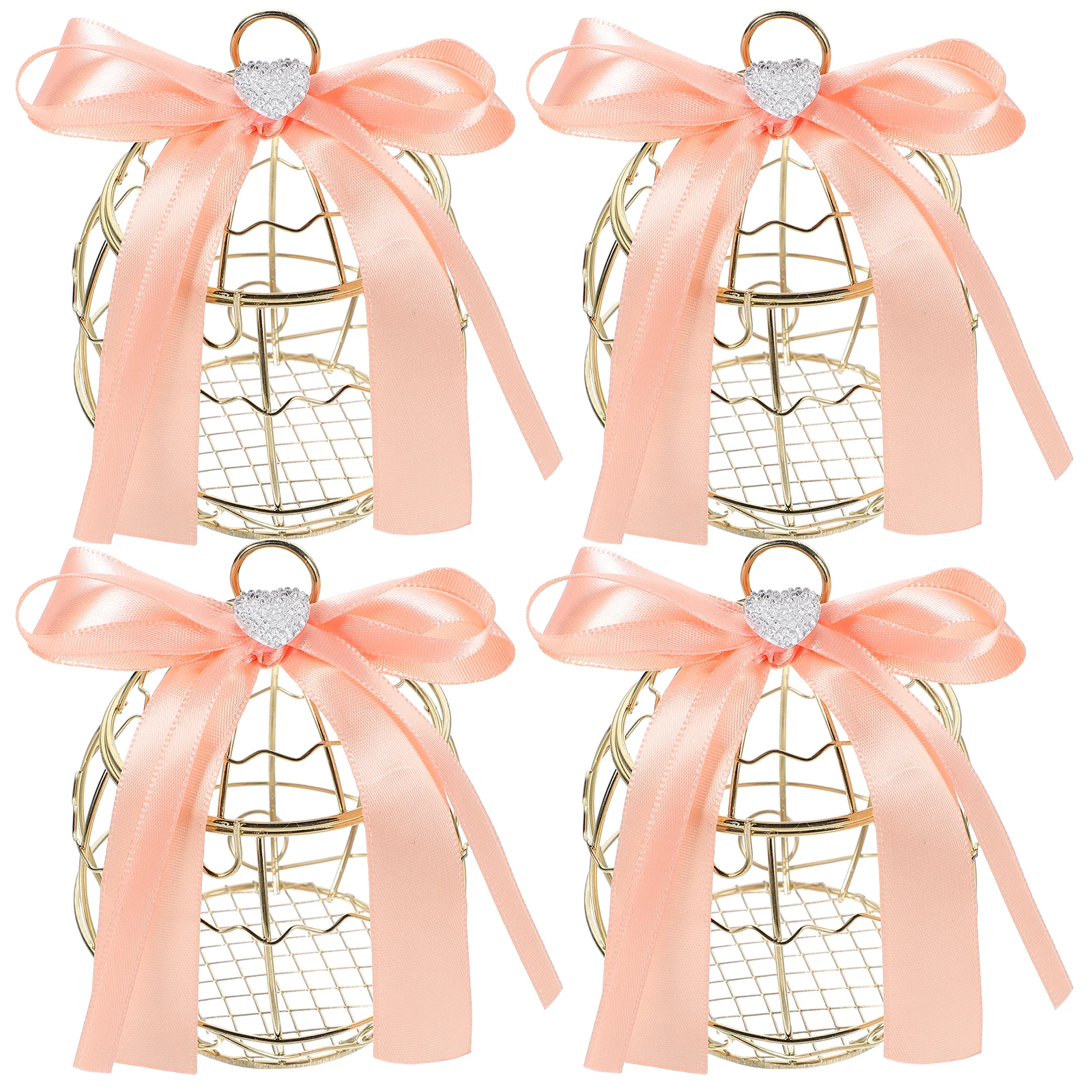 

4Pcs C y Boxes Bird Cage Gift Containers Sweets Packaging Elegant Hollow Design Durable Wedding Party Favor Box Cases