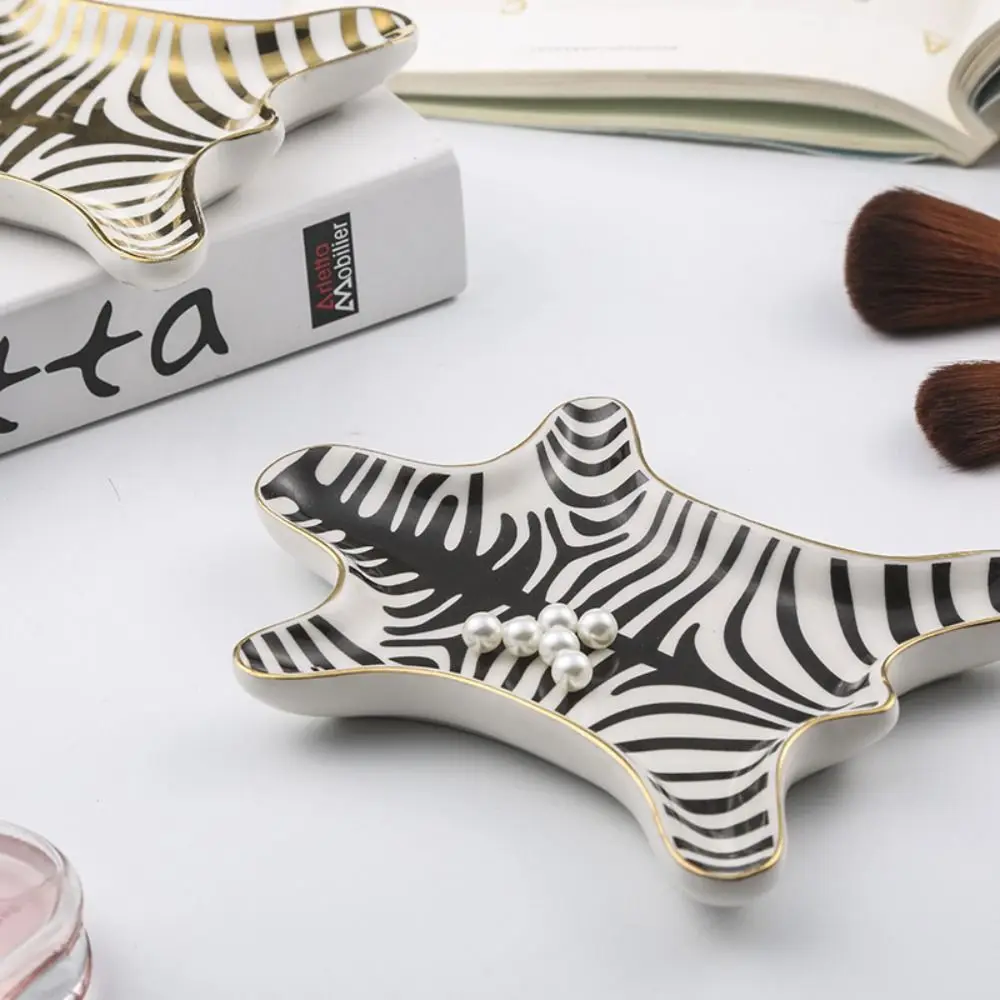

Ins Style Ceramic Jewelry Tray Creative Portable Bathroom Storage Tray Multi-Function Simple Storage Plate Home