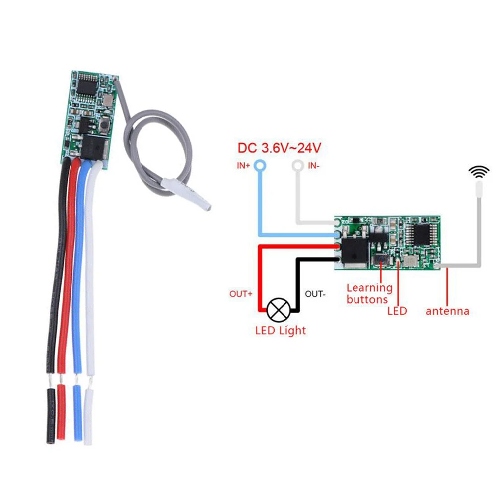 ASK/OOK Modulasi Mendukung Modul Sakelar Remote Control Tali Lampu LED Nirkabel dengan Arus Quiescent 36mA 55mA