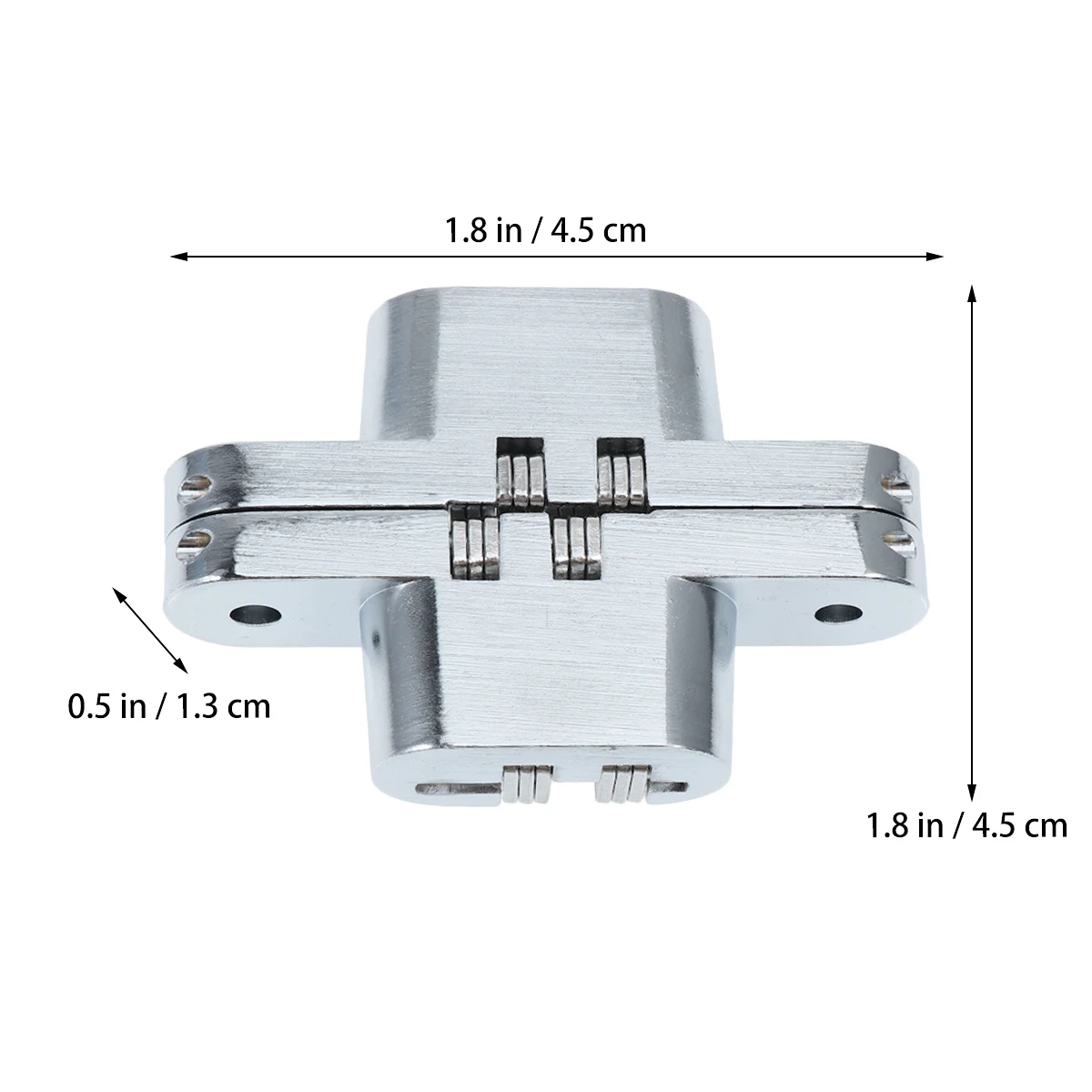 Stainless Steel Concealed Hidden Door Hinge Foldable Cross Hinge For Wooden Door Cabinet Table 45X13Mm Silver