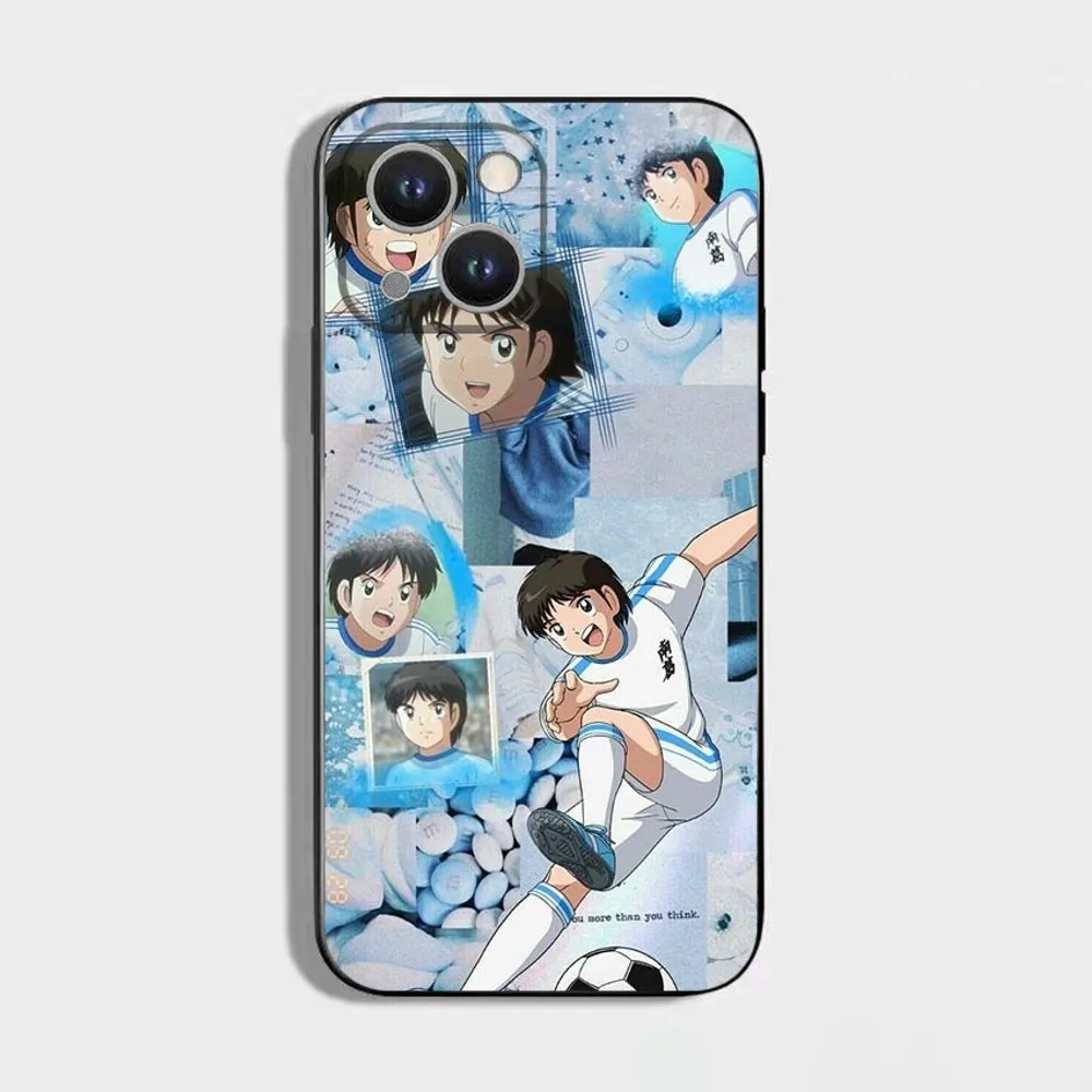 Anime C-Captain Tsubasas Phone Case For iPhone 16,15,14,13,12,11 Plus,Pro Max,XS,X,XR,SE,Mini,8,7,Soft Silicone Black Cover