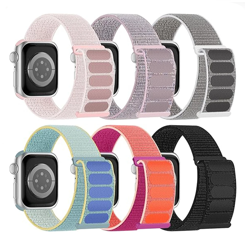 Nylon Strap for Apple Watch 10 42mm 46mm Ultra 2 49mm Breathable Replacement Wristband for IWatch 9 8 7 6 5 4 3SE 45mm 44mm 41mm