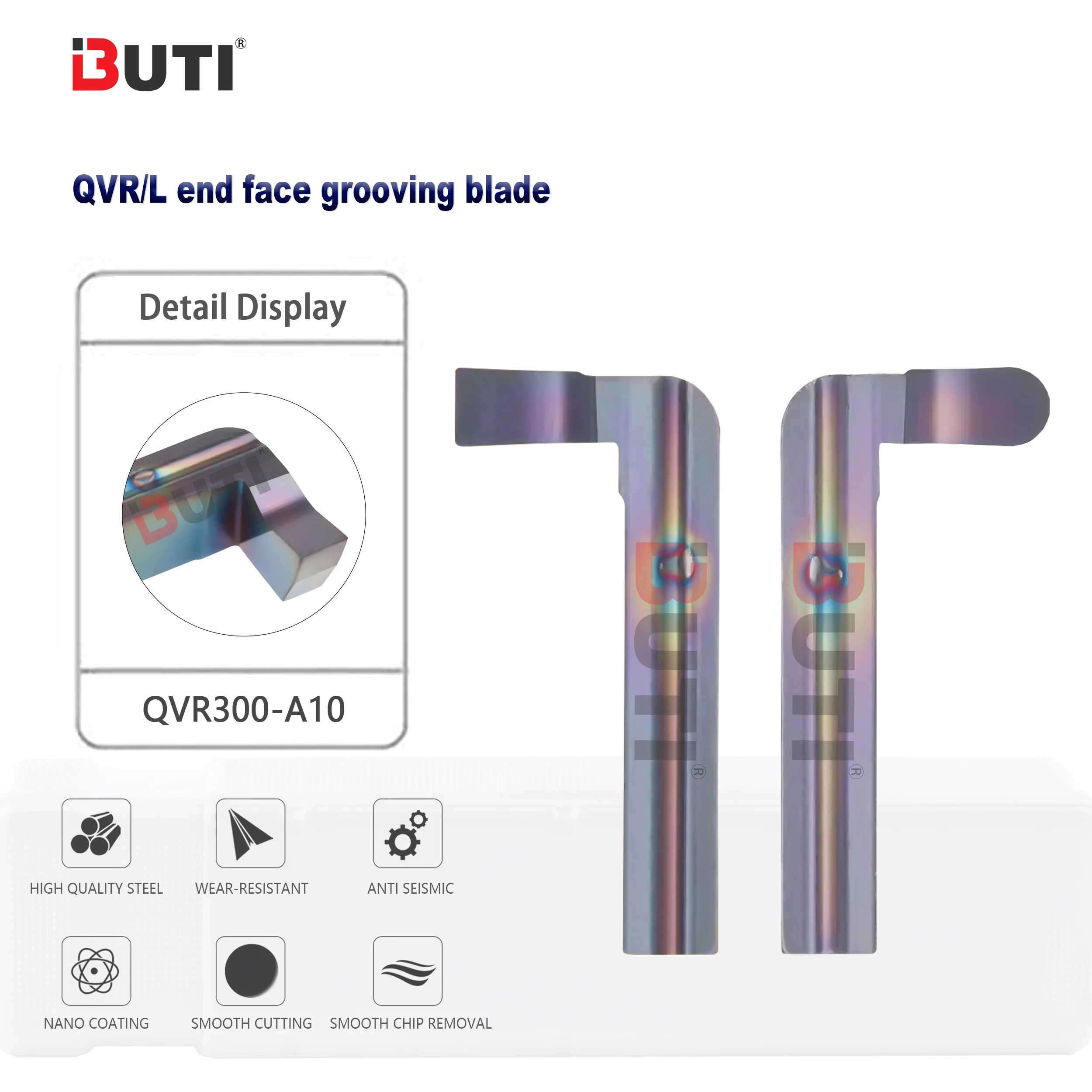 QVR100-A10 200-A10 100-R0.5-A10 400-R0.2-A10 Inner Hole Outer Circle Slot Blade 7-Shaped Slot Blade End Face Groove Insert Tools