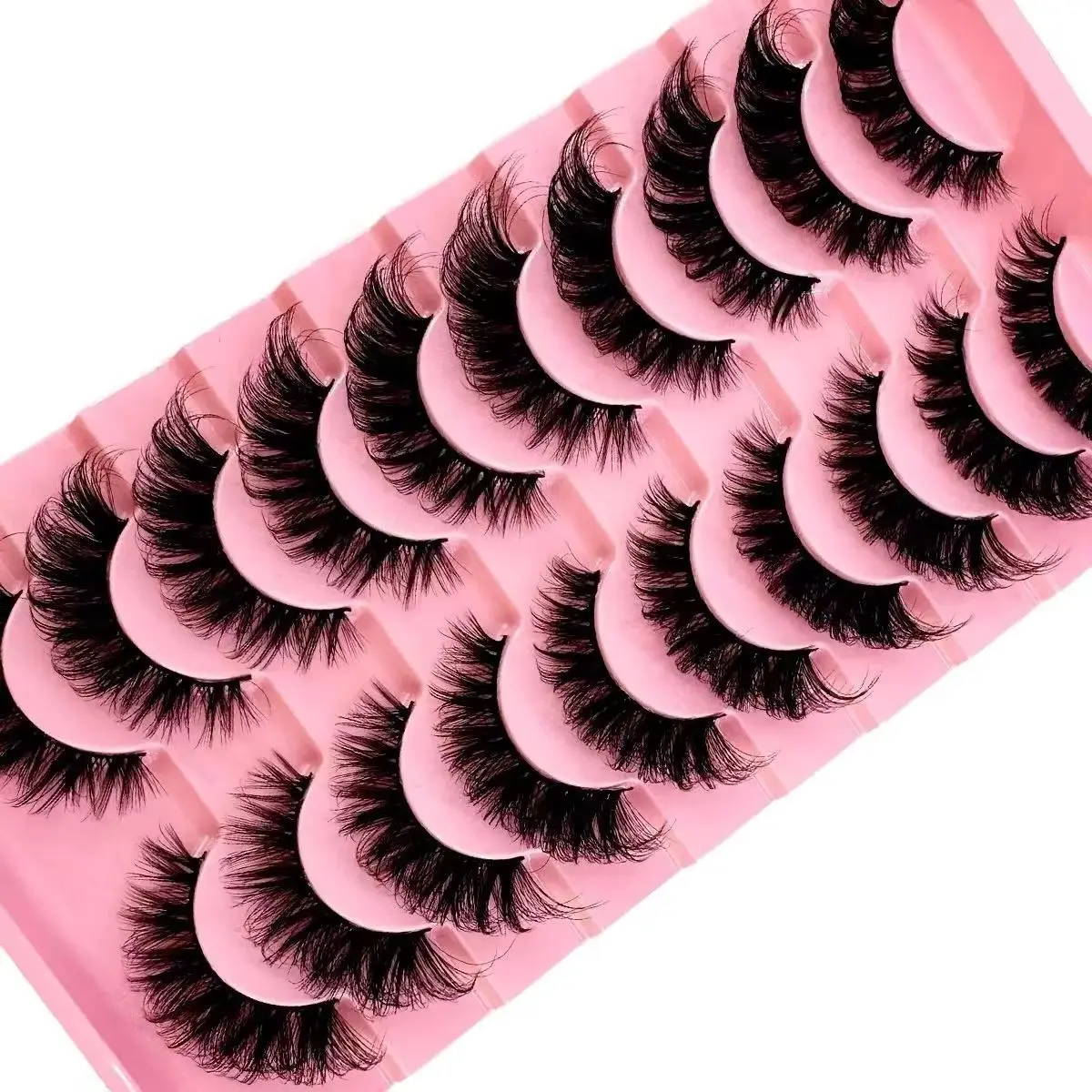 新しい 10 ペアふわふわつけまつげ自然にソフト & 厚い 9D フェイクミンクまつげアイメイクを強化