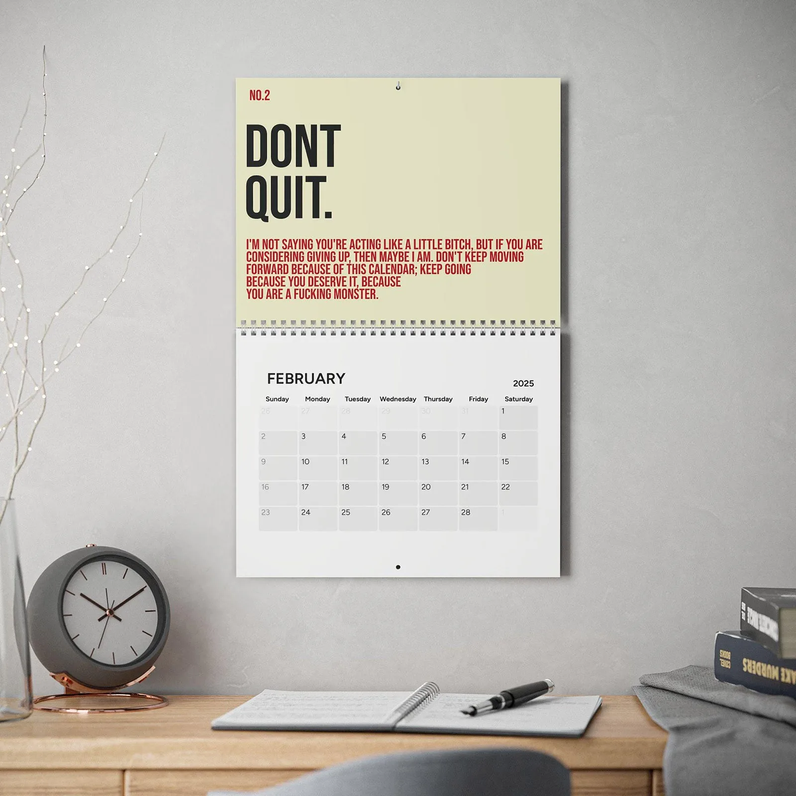 Calendário criativo 2025 calendário de lançamento de parede para sala de aula com citação espiritual organizando agendador diário 2025 registro diário