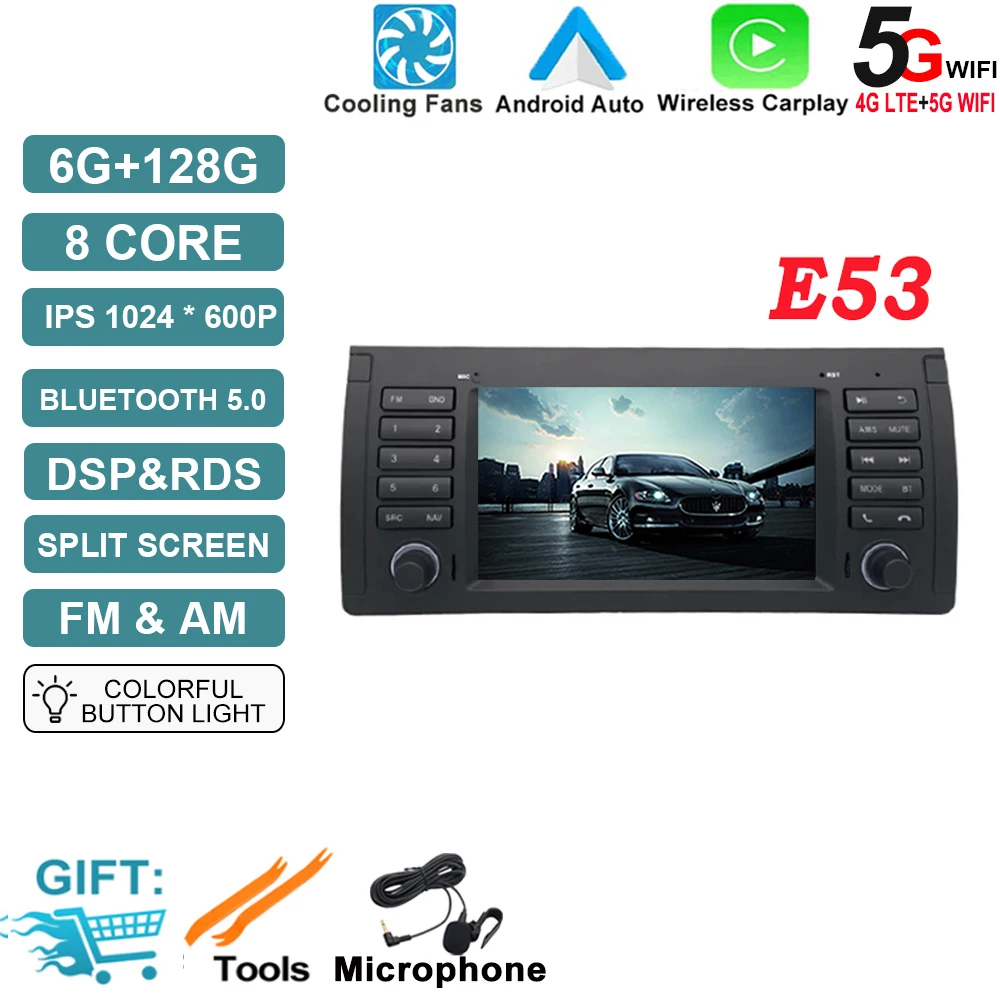 Android OS Auto Radio GPS Navigatie voor BMW X5 E53 5-serie E39 M5 1996-2007 DSP Auto Multimedia Speler Stereo WIFI Koelventilator