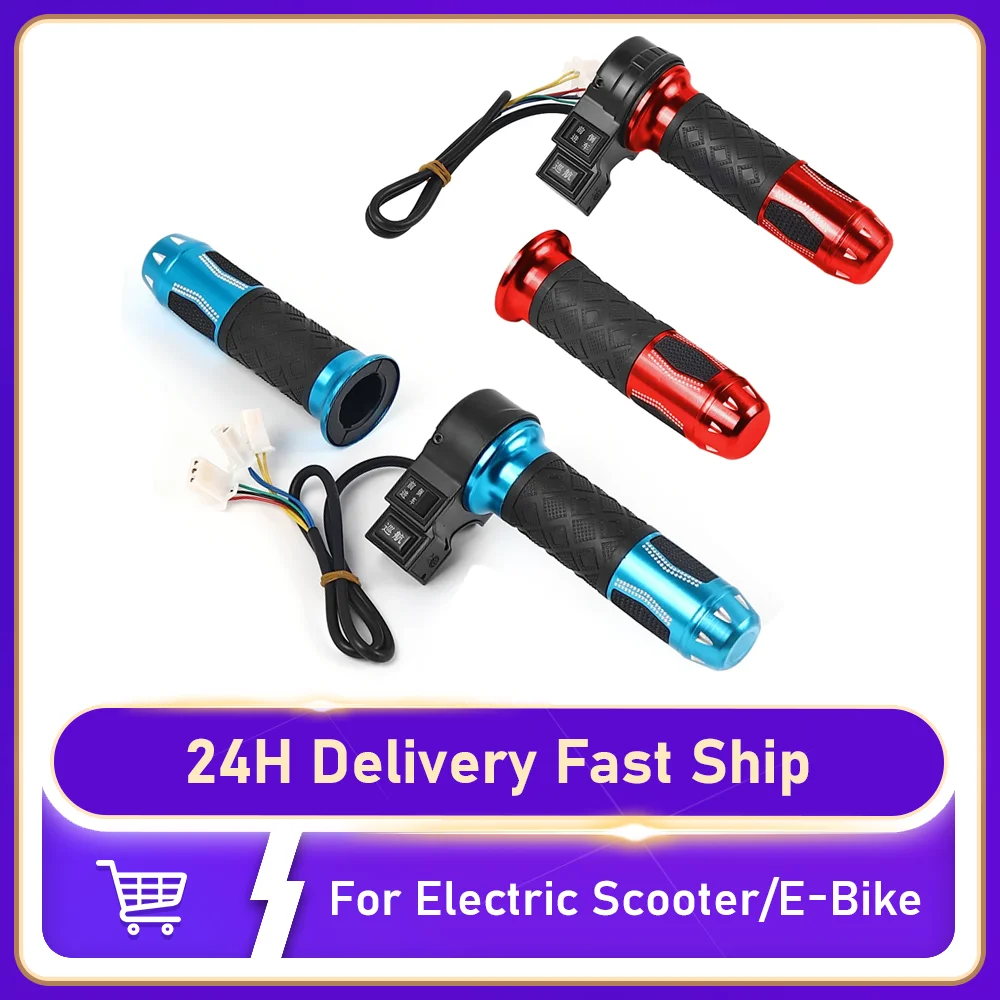 E-Bike/Electric Scooter Aluminum Alloy Accelerator Grip Twist Throttle Handle High Medium Low Speed /Forward Reverse Parts