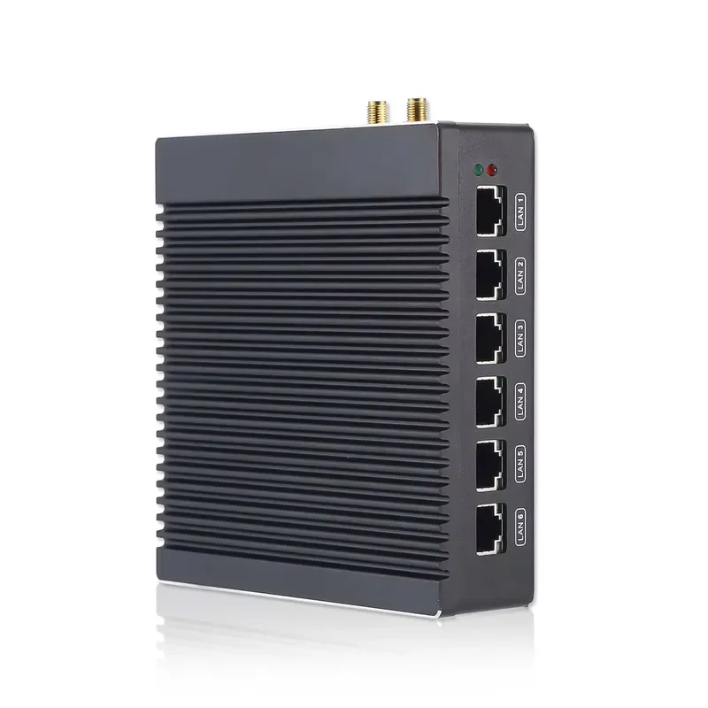 Fanless Firewall Appliance 6 X I226 LAN Mini PC N3710, Network Gateway Soft Router/ P-F-Sense/OPN-Sense, 8GB RAM/240GB SSD
