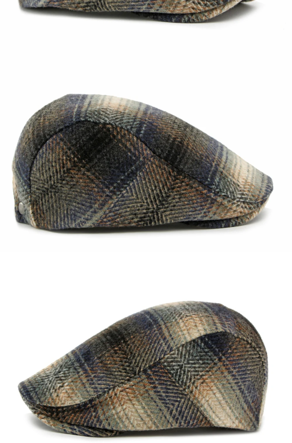 HT4883 Herren Berets Frauen Herbst Winter Plaid Wolle Baskenmütze Hut Künstler Maler Achteckige Flache Kappe Männlich Weiblich Einstellbare Baskenmütze Kappen – Detail 11