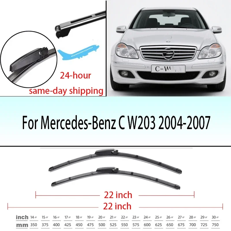 

Для Mercedes-Benz C W203 2004-2007 2005 2006 стеклоочиститель передние щетки стеклоочистителя лобовое стекло щетка для окон 22 "+ 22"