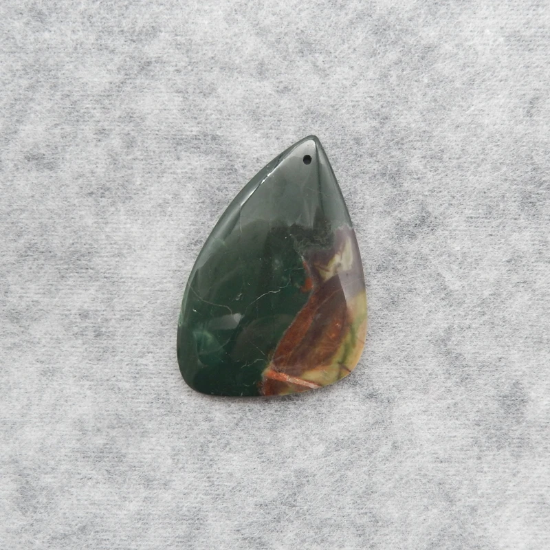 

Natural Mushroom Jasper FlatBack Bead for Necklace Making Pendant Jewelry Supply 39x30x4mm 6.4g