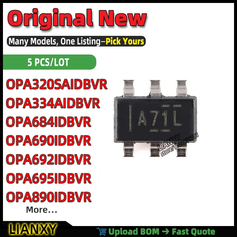 OPA690IDBVR OPA334AIDBVR OPA890IDBVR OPA695IDBVR OPA320SAIDBVR OPA692IDBVR OPA684IDBVR OPA683IDBVR OPA625IDBVR SOT-23-6 New