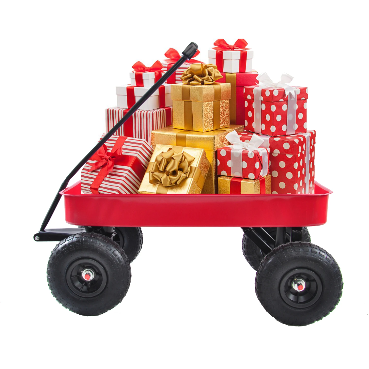 Outdoor Wagon All Terrain Pulling Air Tires Children Kid Garden