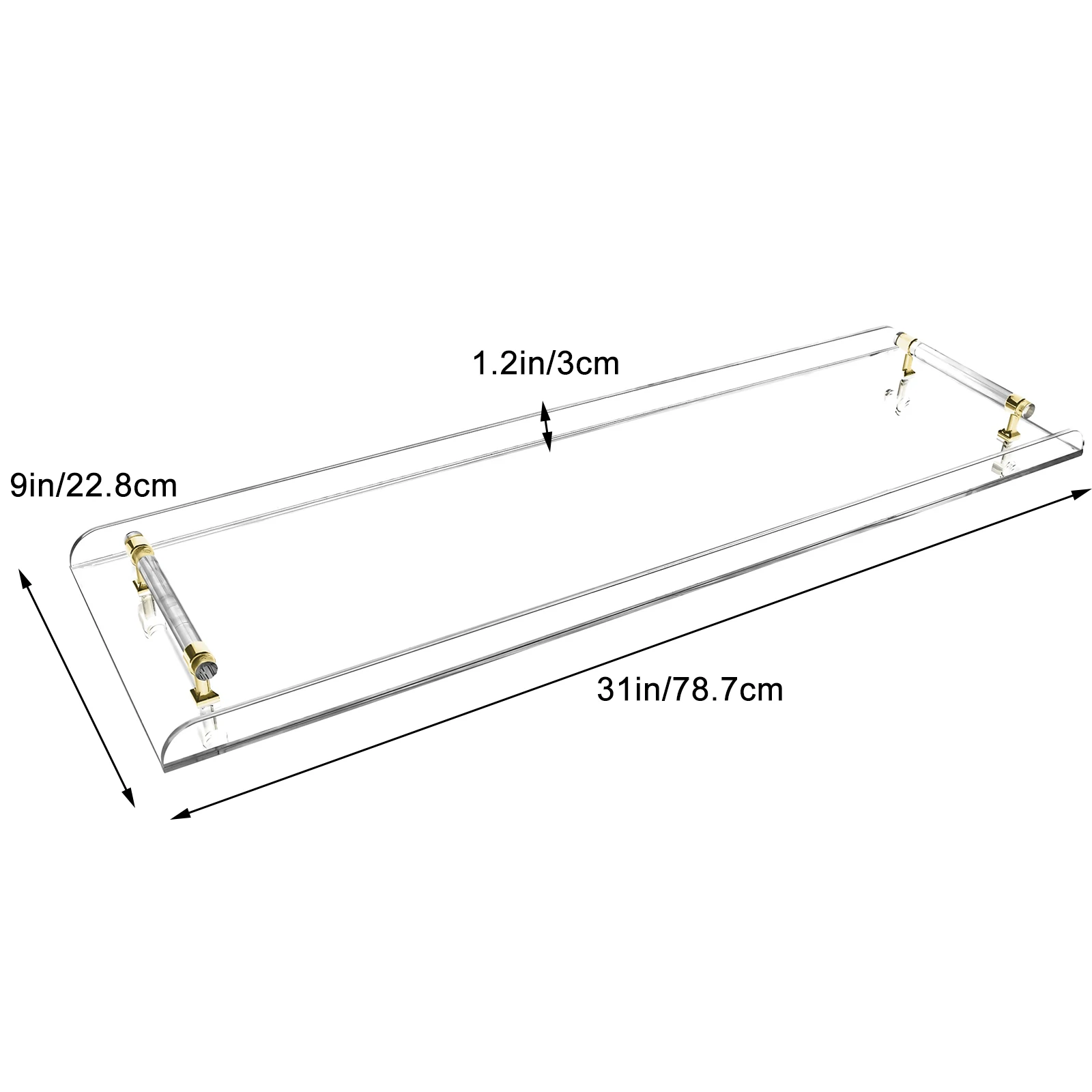 78.7*22.8*3cm Clear Acrylic Bathtub Caddy Tray Bathroom Over the Tub Rack Tablet Pad Phone Holder