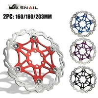 Rotor de freno de disco SNAIL para bicicleta de montaña, Rotor flotante, disipación de calor, rotor de acero inoxidable de 140/160mm, 180/203mm, accesorios para ciclismo