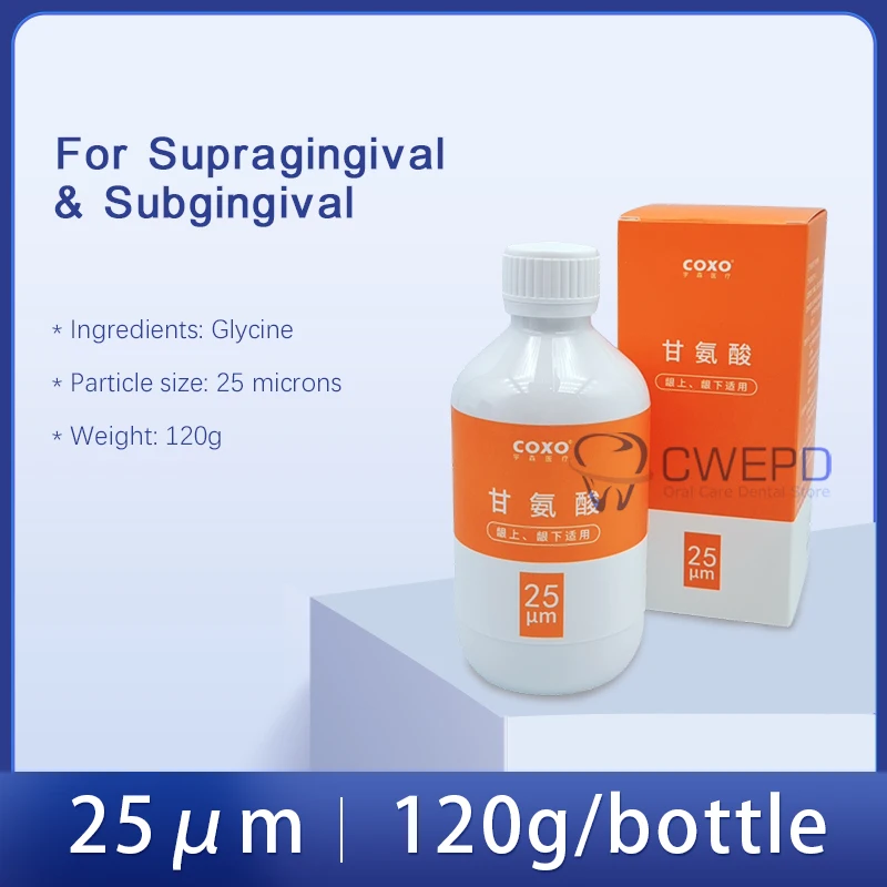 1Bottle COXO Dental Sandblasting Powder 25um 65um For Dentistry Supragingival &Subgingival Air Polishing