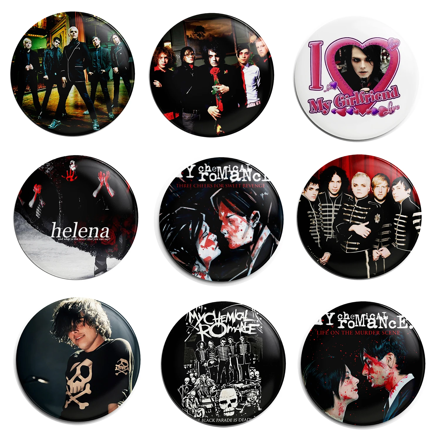 بلدي الكيميائية الرومانسية الفرقة لينة زر التلبيب دبوس بروش مجوهرات الديكور هدية 58 مللي متر #1