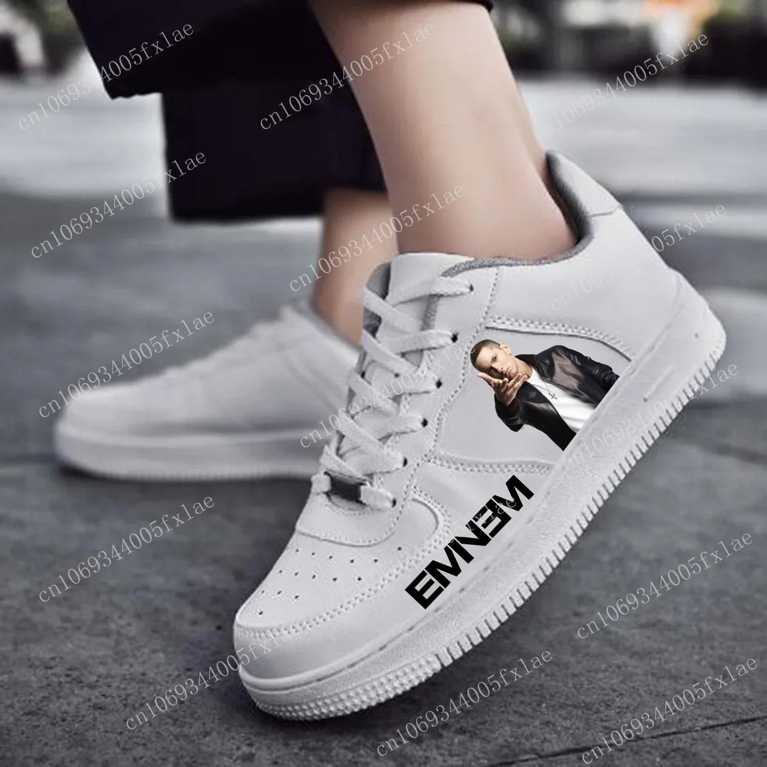 Eminem Rapper af Basketball Herren Damen Sport Laufen hochwertige Flats Force Sneakers Schnürung Mesh maßge schneiderte Schuh