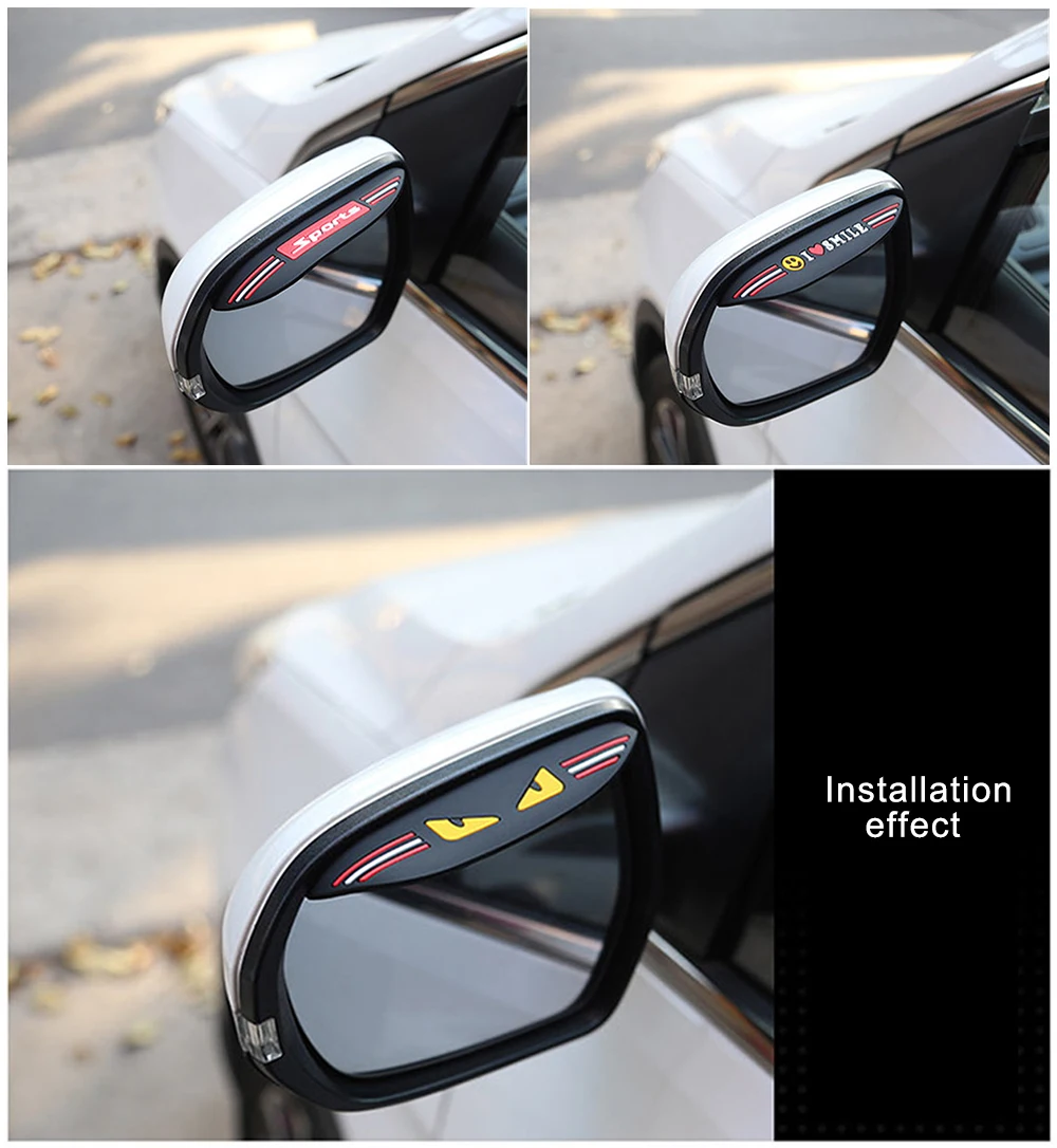 2PCS Universal Car Rain Rearview Mirror Film Waterproof Anti-Fog Cover Anti-rain Car Window Rain Shield Rain Protector Glass