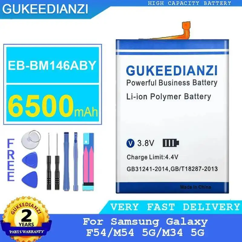 

High-Efficiency High Performance EB-BM146ABY 6500Mah Mobile Phone Battery For Samsung Galaxy F54 M54 5G M34