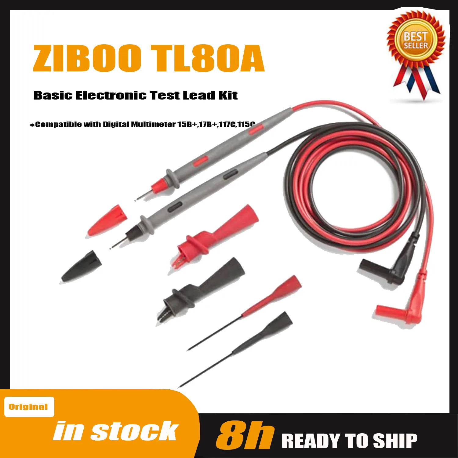 

ZIBOO TL81A Deluxe Electronic Test Lead Kit,Deluxe Electronic,Red/Black,Small;ZIBOO TL80A Basic Electronic Test Lead Kit.NEW.