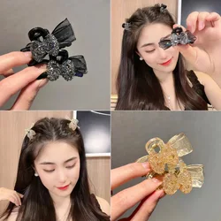 1pc Mesh Bow Vintage Hair Claw Clips for Women Girls Retro Hairpin Headband for Hair Accessories Headwear Ornament Wholesale New