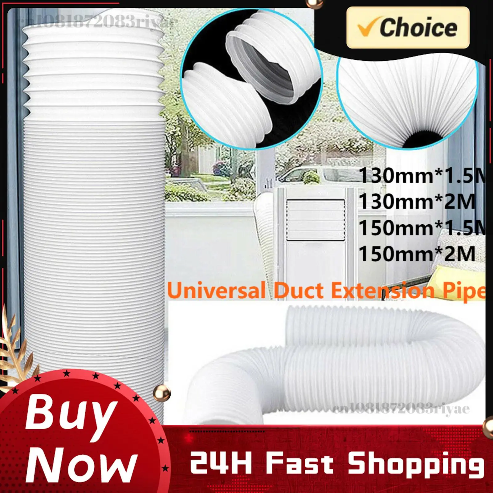 130/150mm Duct Extension Pipe Telescopic Flexible Mobile 1.5M/2M Air Conditioner Exhaust Hose Accessories Retractable Vent Hose