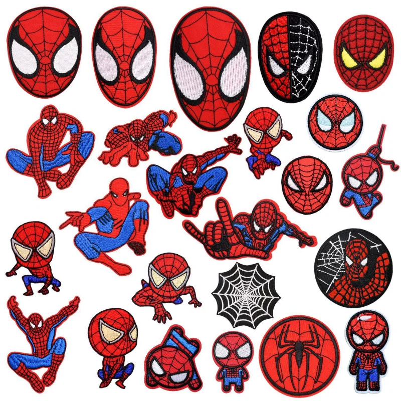 Disney-Marvel Spiderman Pano Patch, Patches de roupas bordadas, Decoração Anime Cartoon, Acessórios para calças jeans e bolsas