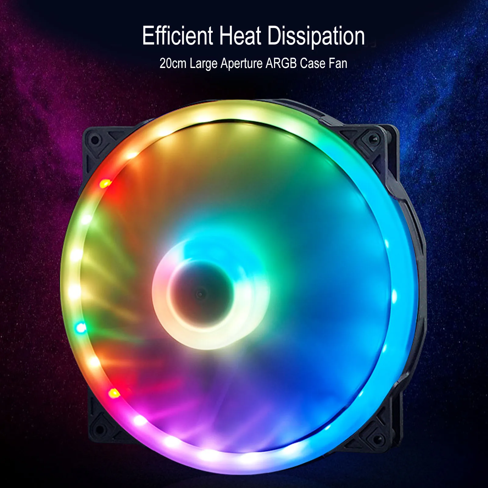 Case Fans Large Air Volume ARGB Light Synchronization Hydraulic Bearing Silent Low Noise 200mm 4PIN PWM 5V Computer Fan RGB Fans