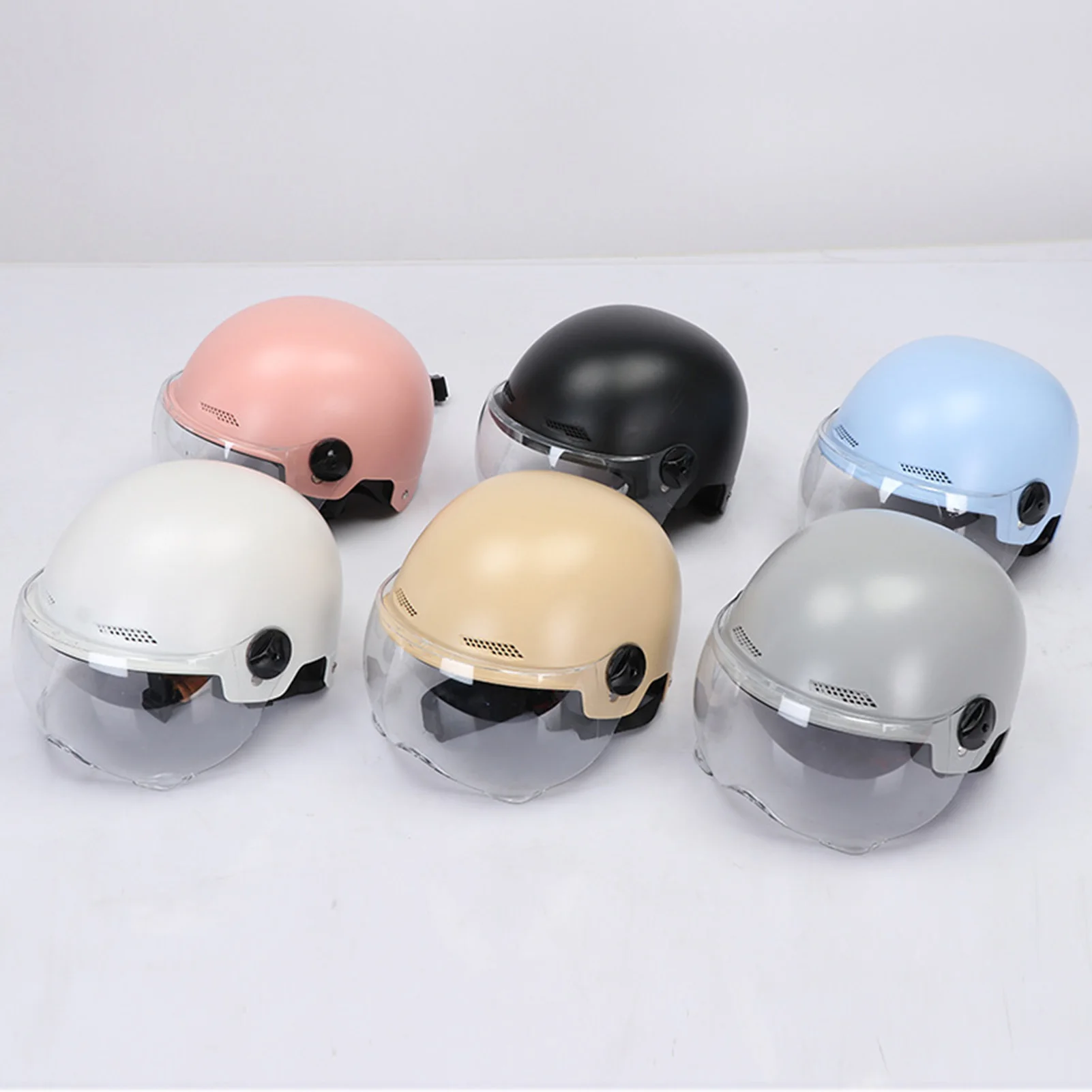 Adult Electric Motorcycle Helmet Half Helmet Scooter Motor Crash Helmet Motorcycle Bicycle Sunshade Sun Protection Summer