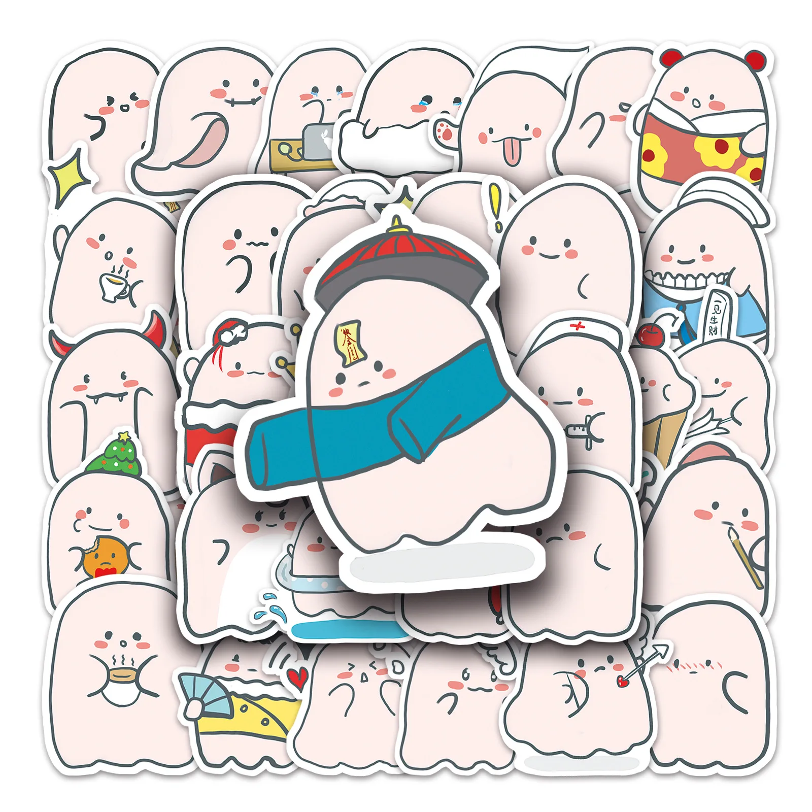 50Pcs Cartoon Little Ghost Series Graffiti Stickers Suitable for Laptop Helmets Desktop Decoration DIY Stickers Toys Wholesale