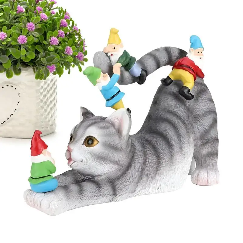 

Cat Statues for Garden Creative Miniature Cat Figurines Outdoor Animal Statues Charming Cat Garden Decor Garden Ornaments for