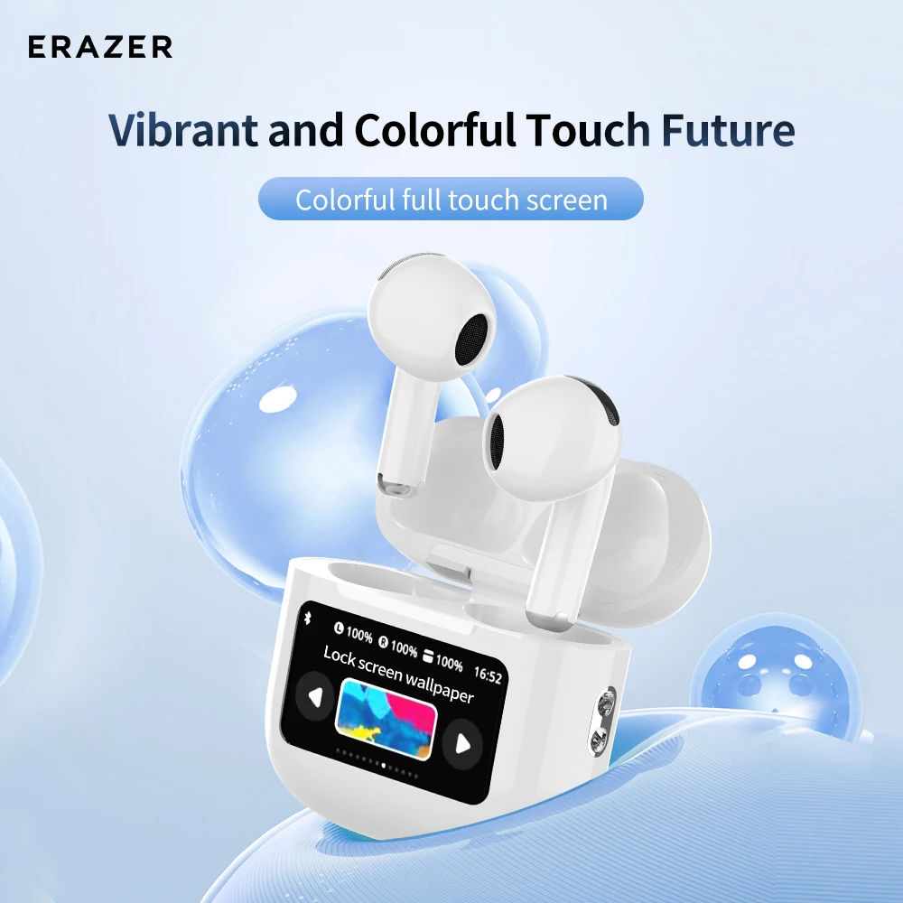 

Lenovo ERAZER Wireless Earbuds 13mm Speaker Earphones Bluetooth 5.4 LED Colortouch Screen Headphones Language Switching Take Pic